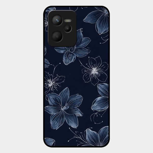 Blue Blossom Kindle Glass Phone Cover For Realme C35
