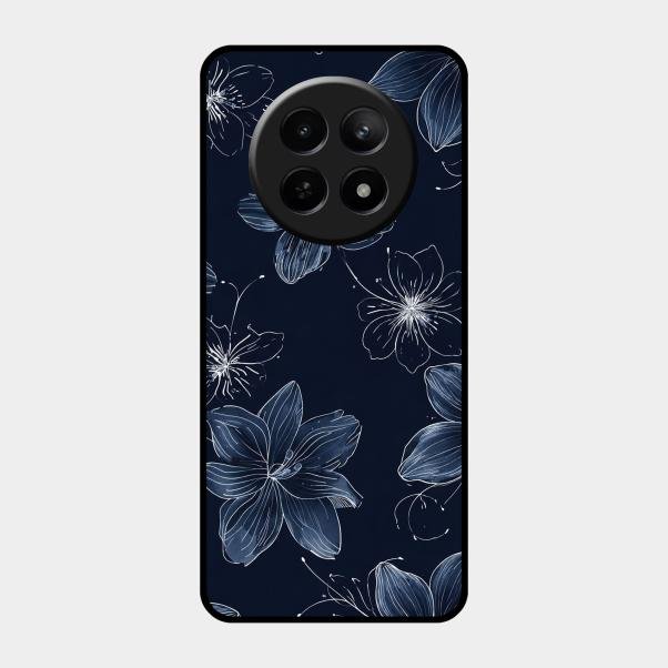 Blue Blossom Kindle Glass Phone Cover For Realme C65 5G