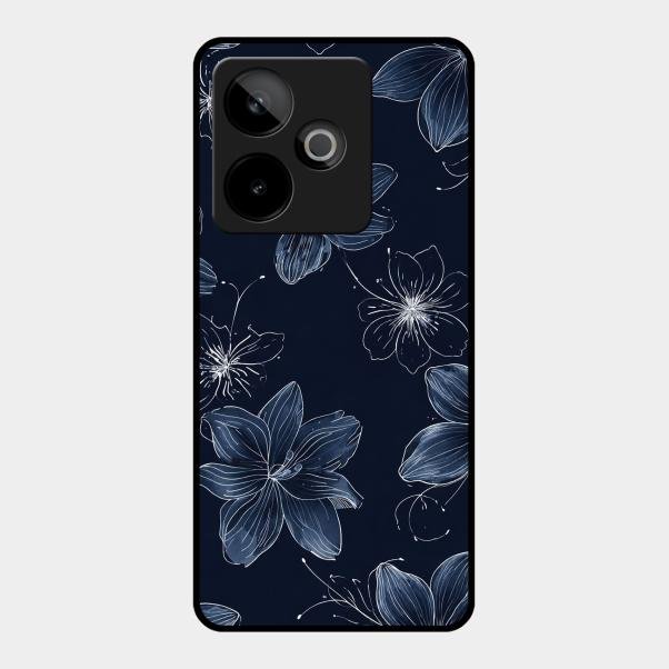 Blue Blossom Kindle Glass Phone Cover For Realme Gt 7 5G
