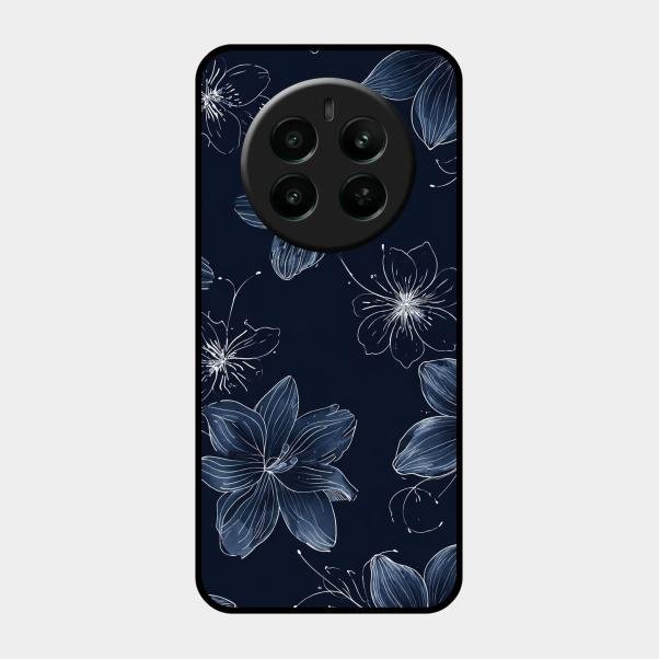 Blue Blossom Kindle Glass Phone Cover For Realme Narzo 70 Pro 5G