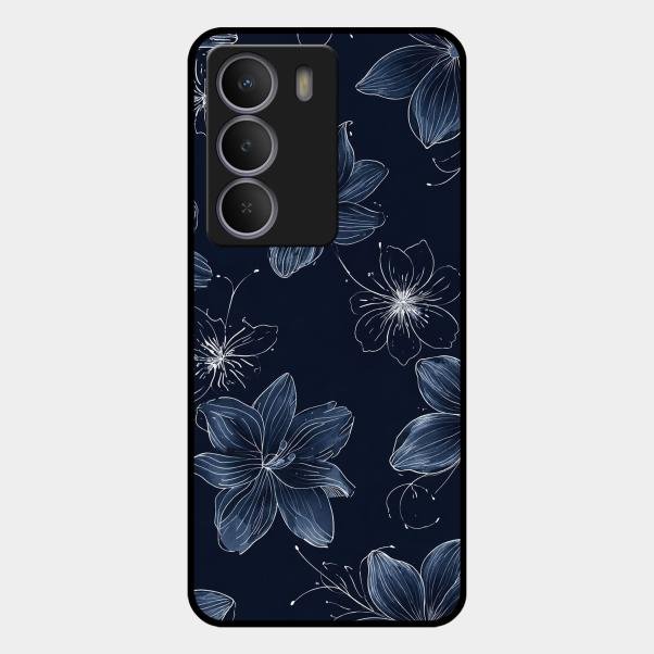 Blue Blossom Kindle Glass Phone Cover For Realme P3 Lite 5G