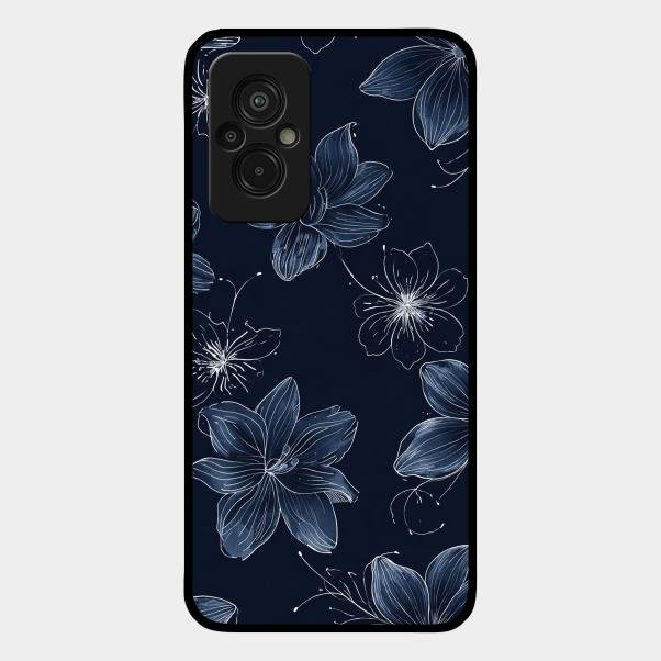 Blue Blossom Kindle Glass Phone Cover For Redmi 11 Prime 4G