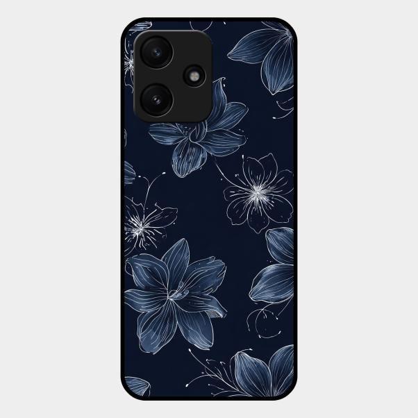 Blue Blossom Kindle Glass Phone Cover For Redmi 12 5G