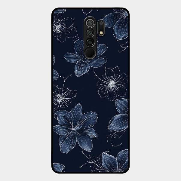 Blue Blossom Kindle Glass Phone Cover For Redmi 9 Prime