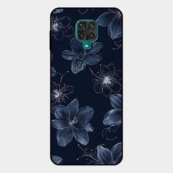 Blue Blossom Kindle Glass Phone Cover For Redmi Note 10 Lite