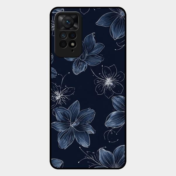 Blue Blossom Kindle Glass Phone Cover For Redmi Note 11 Pro Plus 5G