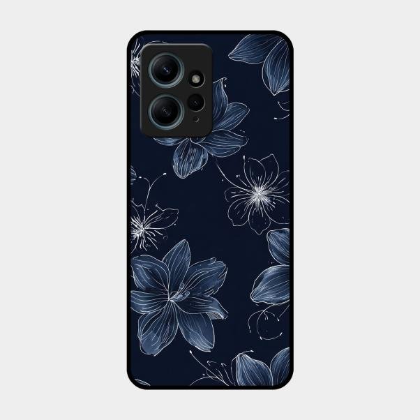 Blue Blossom Kindle Glass Phone Cover For Redmi Note 12 4G