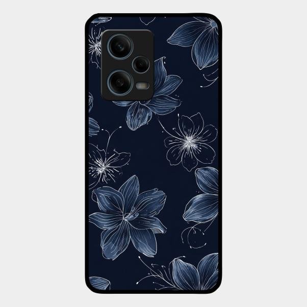 Blue Blossom Kindle Glass Phone Cover For Redmi Note 12 Pro 5G