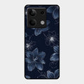 Blue Blossom Kindle Glass Phone Cover For Redmi Note 13 5G
