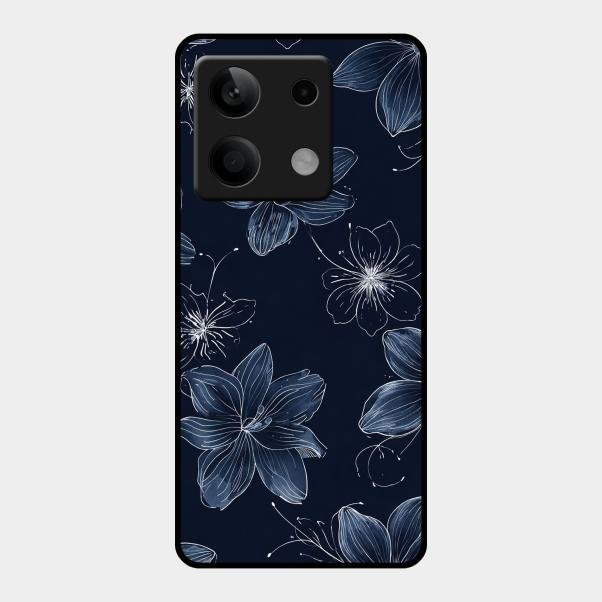 Blue Blossom Kindle Glass Phone Cover For Redmi Note 13 5G
