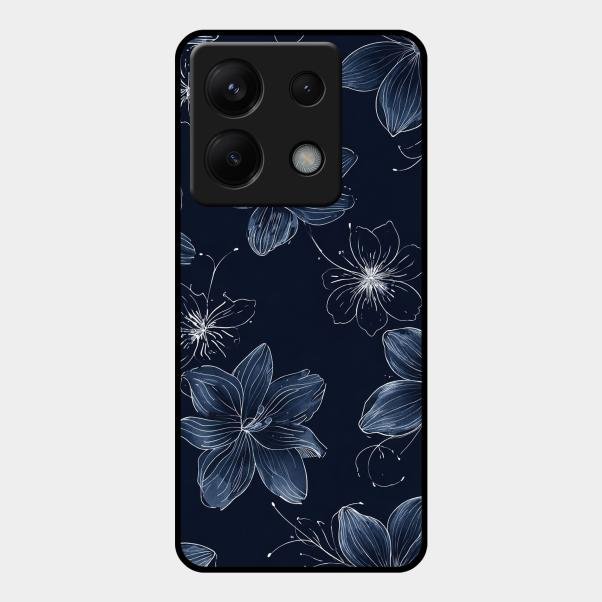 Blue Blossom Kindle Glass Phone Cover For Redmi Note 13 Pro 5G