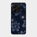 Blue Blossom Kindle Glass Phone Cover For Redmi Note 14 5G