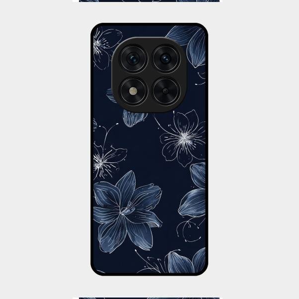 Blue Blossom Kindle Glass Phone Cover For Redmi Note 14 Pro 5G