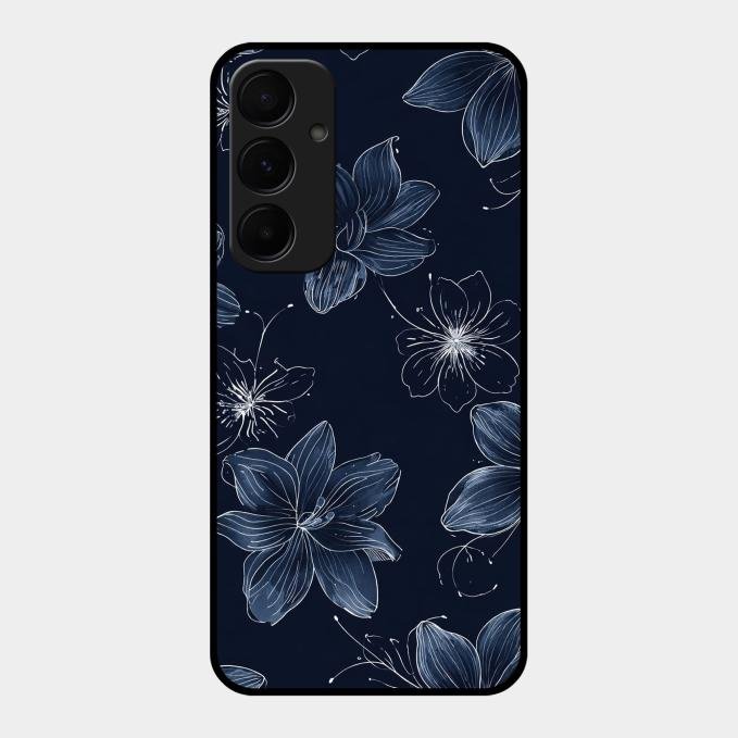 Blue Blossom Kindle Glass Phone Cover For Samsung Galaxy A55 5G