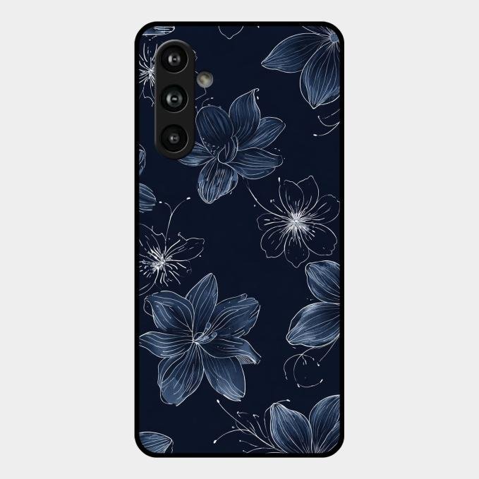 Blue Blossom Kindle Glass Phone Cover For Samsung Galaxy F54 5G