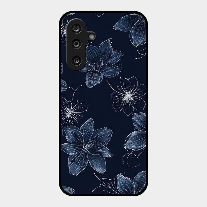Blue Blossom Kindle Glass Phone Cover For Samsung Galaxy M16 5G