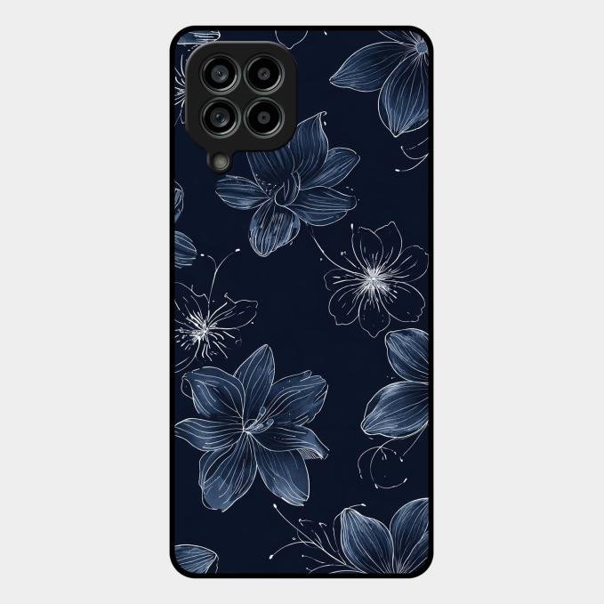 Blue Blossom Kindle Glass Phone Cover For Samsung Galaxy M53 5G