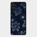 Blue Blossom Kindle Glass Phone Cover For Samsung Galaxy M55 5G