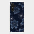 Blue Blossom Kindle Glass Phone Cover For Samsung Galaxy M55S 5G