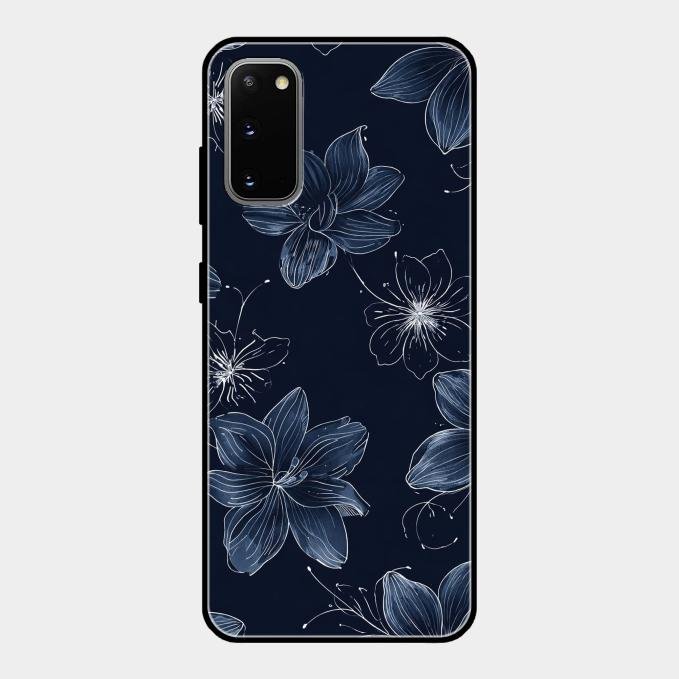 Blue Blossom Kindle Glass Phone Cover For Samsung Galaxy S20