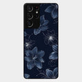 Blue Blossom Kindle Glass Phone Cover For Samsung Galaxy S21 Ultra