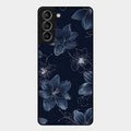 Blue Blossom Kindle Glass Phone Cover For Samsung Galaxy S21