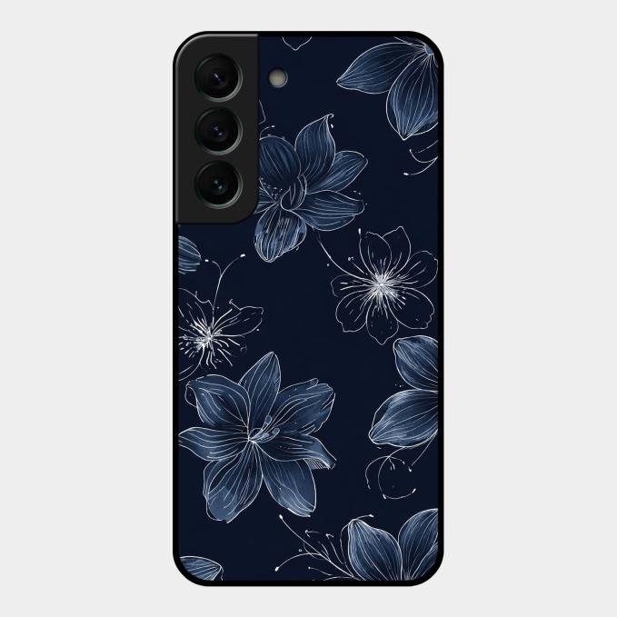 Blue Blossom Kindle Glass Phone Cover For Samsung Galaxy S22 Plus 5G