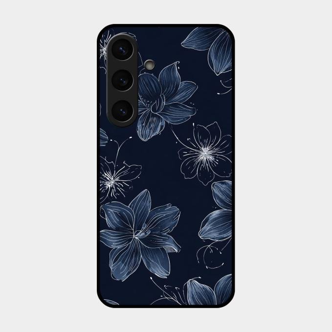 Blue Blossom Kindle Glass Phone Cover For Samsung Galaxy S24 5G