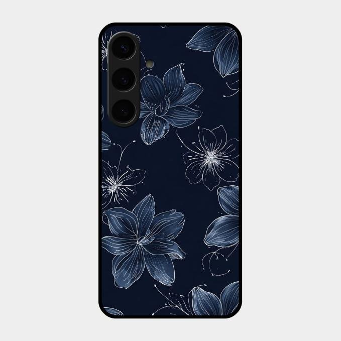 Blue Blossom Kindle Glass Phone Cover For Samsung Galaxy S24 Plus 5G