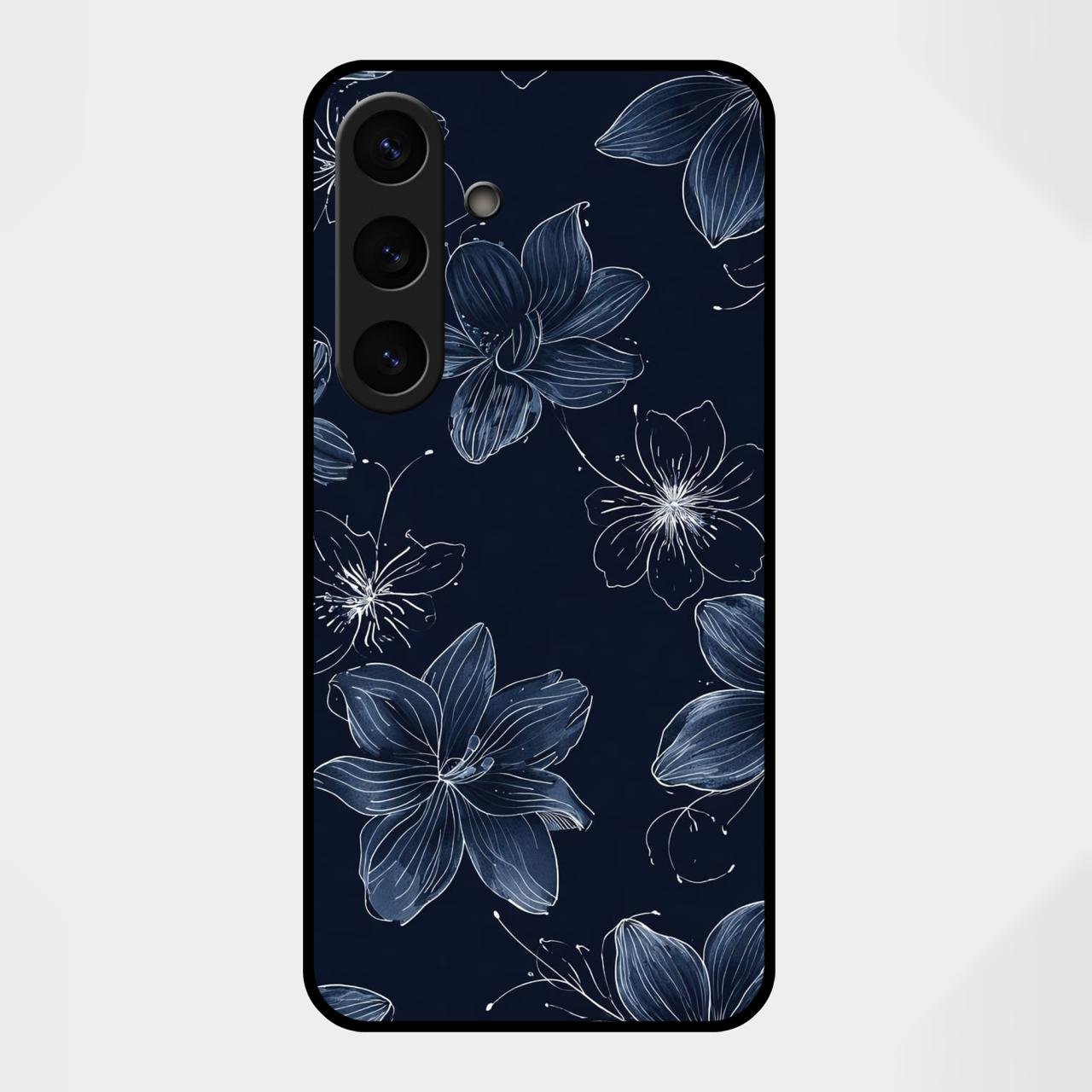Blue Blossom Kindle Glass Phone Cover For Samsung Galaxy S25 FE 5G