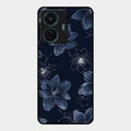 Blue Blossom Kindle Glass Phone Cover For Vivo T1 44W 4G