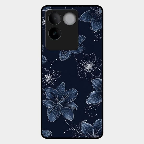 Blue Blossom Kindle Glass Phone Cover For Vivo T2 Pro 5G