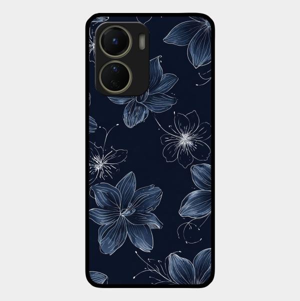 Blue Blossom Kindle Glass Phone Cover For Vivo T2X 5G