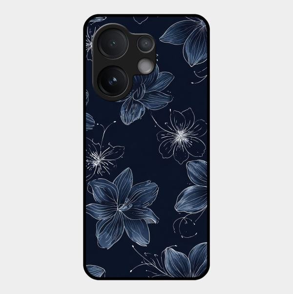 Blue Blossom Kindle Glass Phone Cover For Vivo T4 Pro 5G