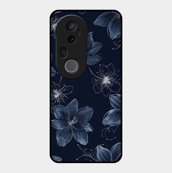 Blue Blossom Kindle Glass Phone Cover For Vivo T4 Ultra 5G