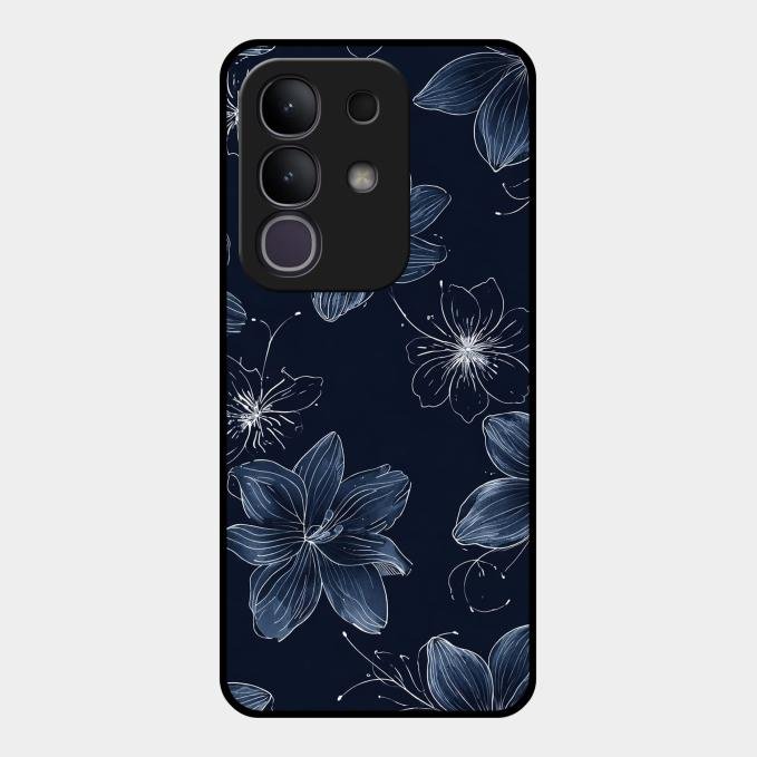 Blue Blossom Kindle Glass Phone Cover For Vivo T4X 5G