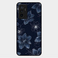Blue Blossom Kindle Glass Phone Cover For Vivo V23E 5G