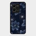 Blue Blossom Kindle Glass Phone Cover For Vivo V25 5G