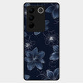 Blue Blossom Kindle Glass Phone Cover For Vivo V27 5G