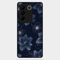 Blue Blossom Kindle Glass Phone Cover For Vivo V27 Pro 5G
