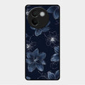 Blue Blossom Kindle Glass Phone Cover For Vivo V30E 5G