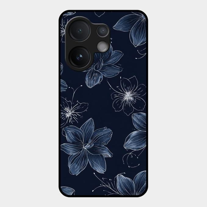 Blue Blossom Kindle Glass Phone Cover For Vivo V60 5G