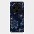 Blue Blossom Kindle Glass Phone Cover For Vivo X100 5G