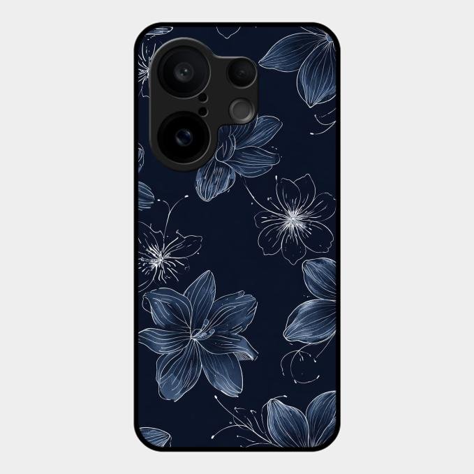 Blue Blossom Kindle Glass Phone Cover For Vivo X200 Fe 5G