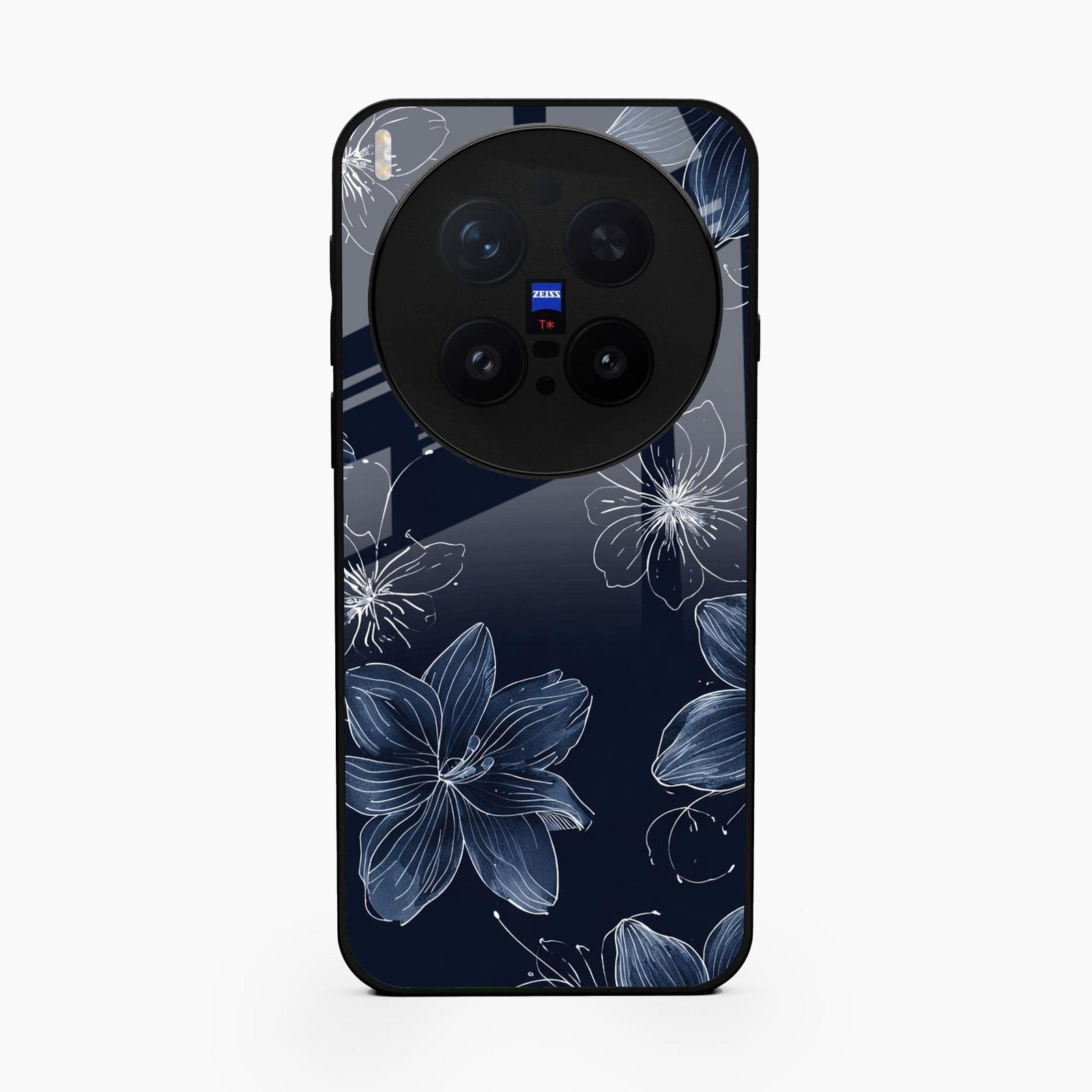 Blue Blossom Kindle Glass Phone Cover For Vivo X300 Pro 5G