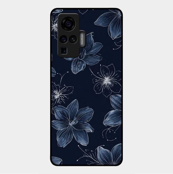 Blue Blossom Kindle Glass Phone Cover For Vivo X50 Pro 5G