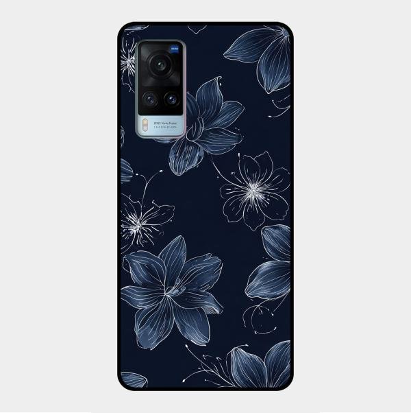 Blue Blossom Kindle Glass Phone Cover For Vivo X60 5G
