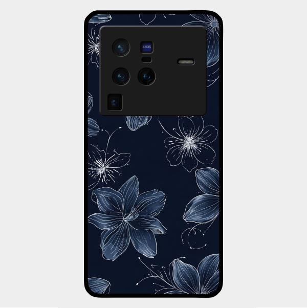 Blue Blossom Kindle Glass Phone Cover For Vivo X80 Pro 5G