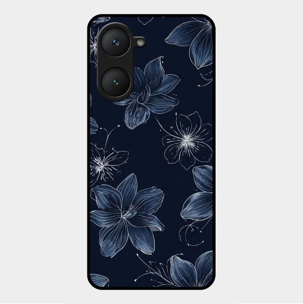Blue Blossom Kindle Glass Phone Cover For Vivo Y28S 5G