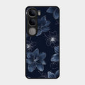 Blue Blossom Kindle Glass Phone Cover For Vivo Y300 5G